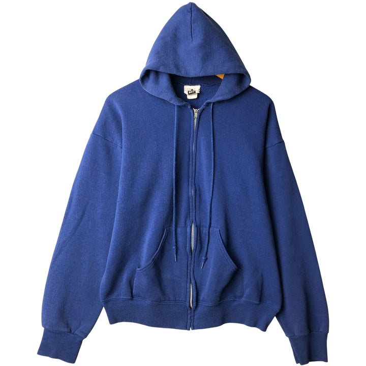 90'S Lee Sweatshirt Full Zip Hoodie, Made in USA, Men's Size L cotton blue type Vintage Second Hand