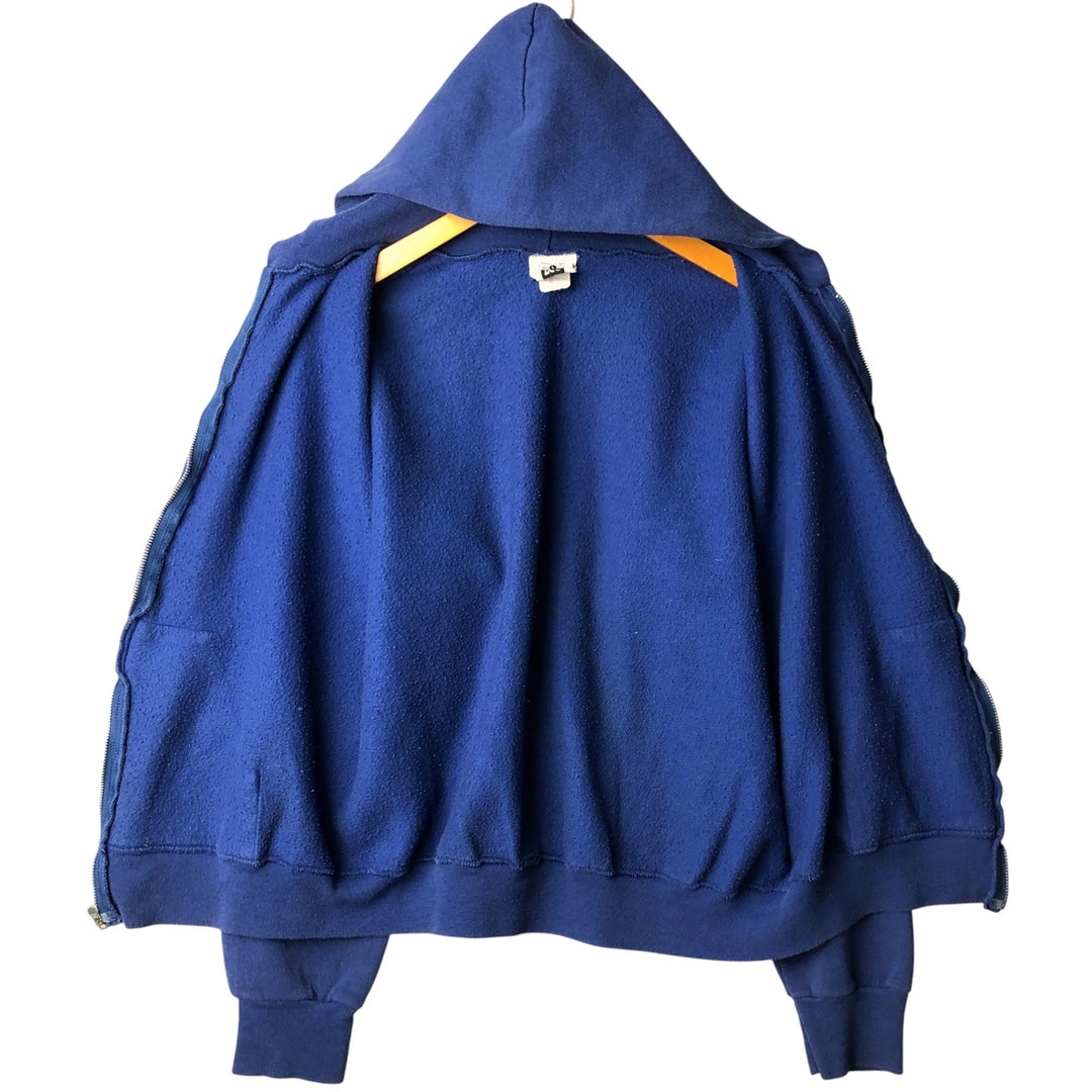 90'S Lee Sweatshirt Full Zip Hoodie, Made in USA, Men's Size L cotton blue type Vintage Second Hand