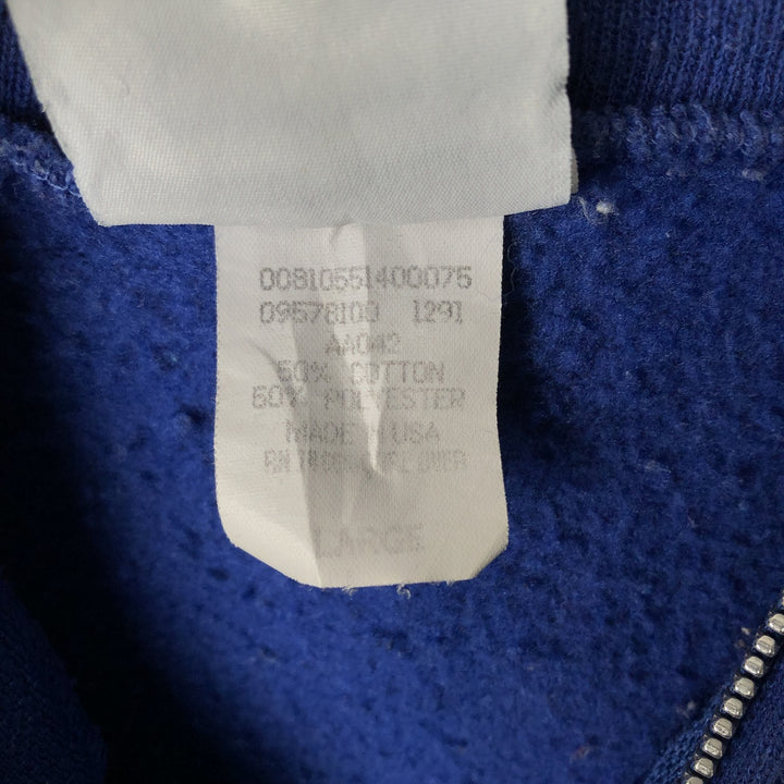 90'S Lee Sweatshirt Full Zip Hoodie, Made in USA, Men's Size L cotton blue type Vintage Second Hand
