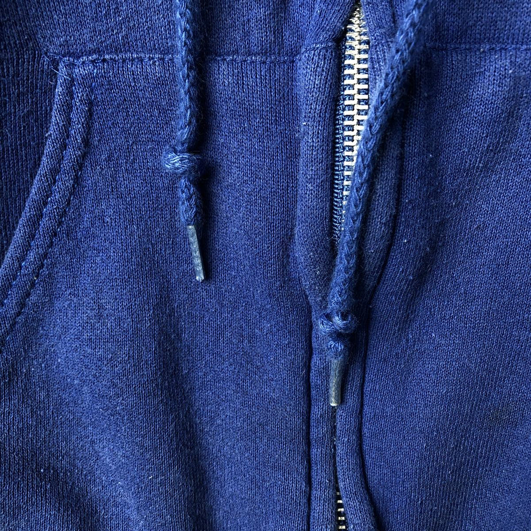 90'S Lee Sweatshirt Full Zip Hoodie, Made in USA, Men's Size L cotton blue type Vintage Second Hand