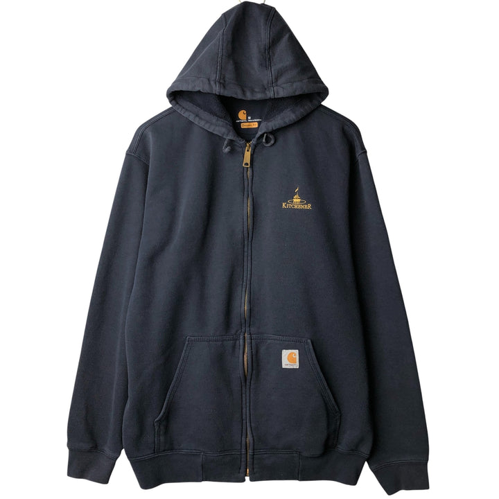 Carhartt ORIGINAL FIT sweat full zip hoodie, men's size M cotton navy blue type Vintage Second Hand