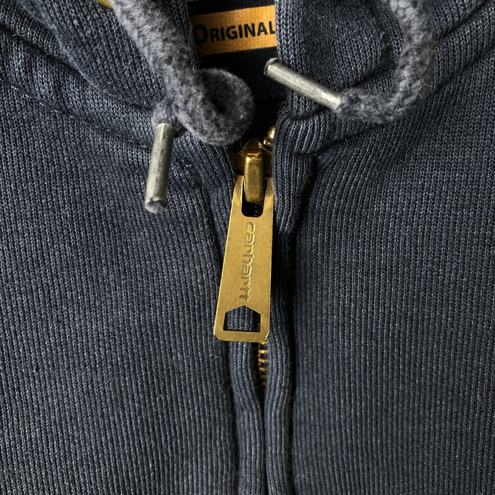 Carhartt ORIGINAL FIT sweat full zip hoodie, men's size M cotton navy blue type Vintage Second Hand