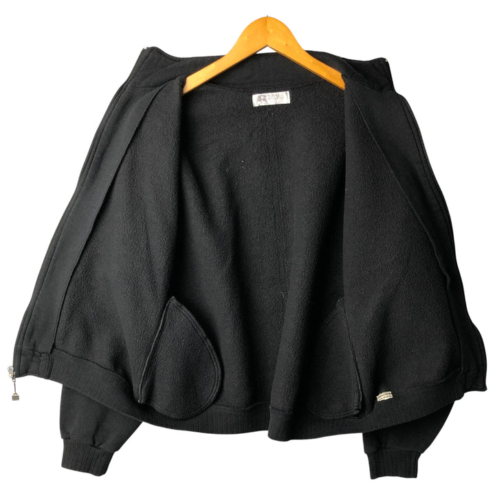 90'S Vintage Russell High Neck Full Zip Sweatshirt, Made in USA, Men's XL unclear black type Vintage Second Hand