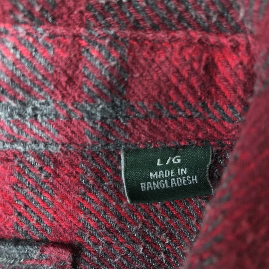 ORVIS Long Sleeve Heavy Flannel Check Shirt, Men's Size L cotton red type Vintage Second Hand