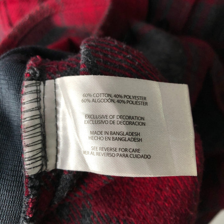 ORVIS Long Sleeve Heavy Flannel Check Shirt, Men's Size L cotton red type Vintage Second Hand