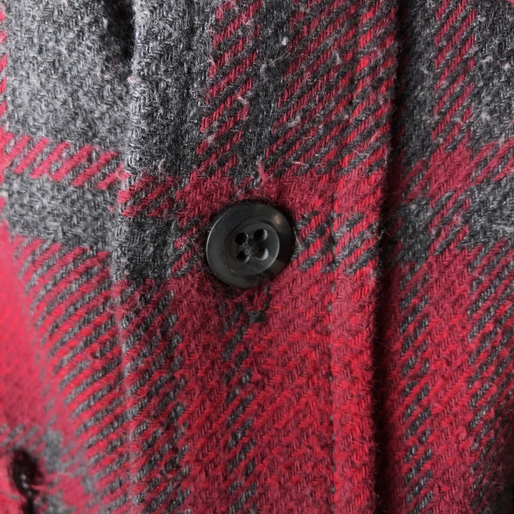 ORVIS Long Sleeve Heavy Flannel Check Shirt, Men's Size L cotton red type Vintage Second Hand
