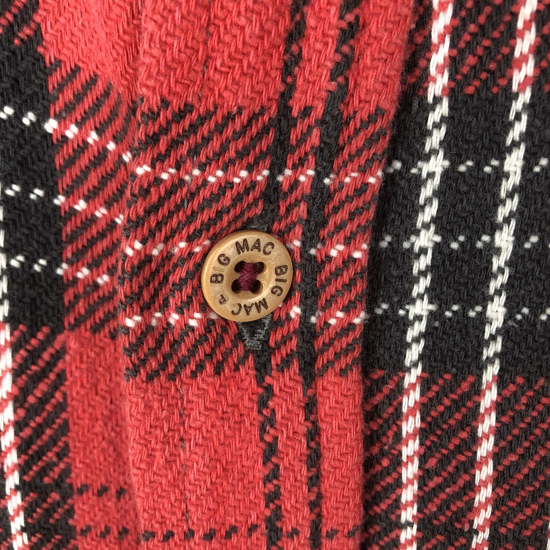 Vintage 1970'S JCPenney BIG MAC long-sleeved flannel check shirt, men's size XL cotton red type Vintage Second Hand