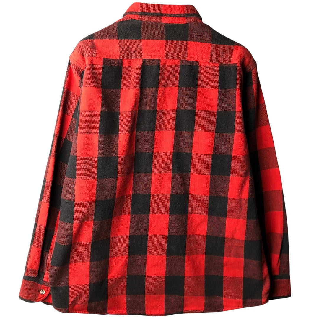 GREATLAND APPAREL Buffalo Check Long Sleeve Flannel Check Shirt, Men's Size L unclear red type Vintage Second Hand