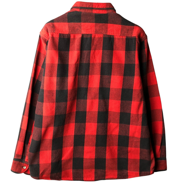 GREATLAND APPAREL Buffalo Check Long Sleeve Flannel Check Shirt, Men's Size L unclear red type Vintage Second Hand