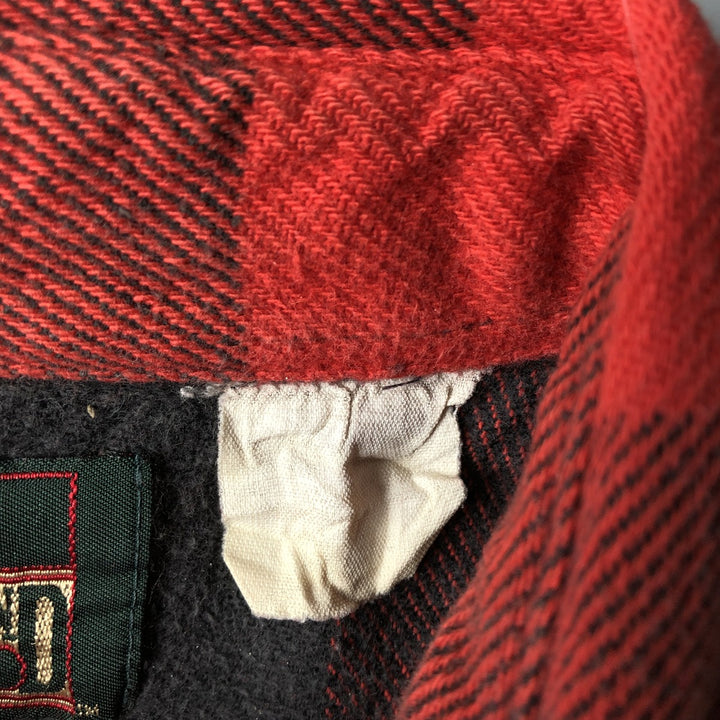 GREATLAND APPAREL Buffalo Check Long Sleeve Flannel Check Shirt, Men's Size L unclear red type Vintage Second Hand
