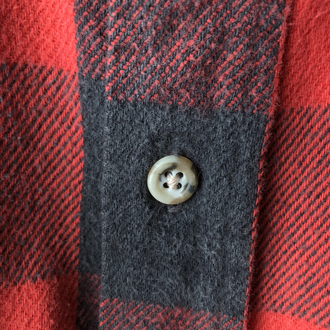 GREATLAND APPAREL Buffalo Check Long Sleeve Flannel Check Shirt, Men's Size L unclear red type Vintage Second Hand