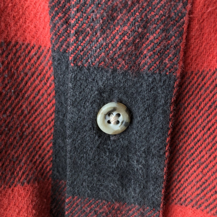 GREATLAND APPAREL Buffalo Check Long Sleeve Flannel Check Shirt, Men's Size L unclear red type Vintage Second Hand