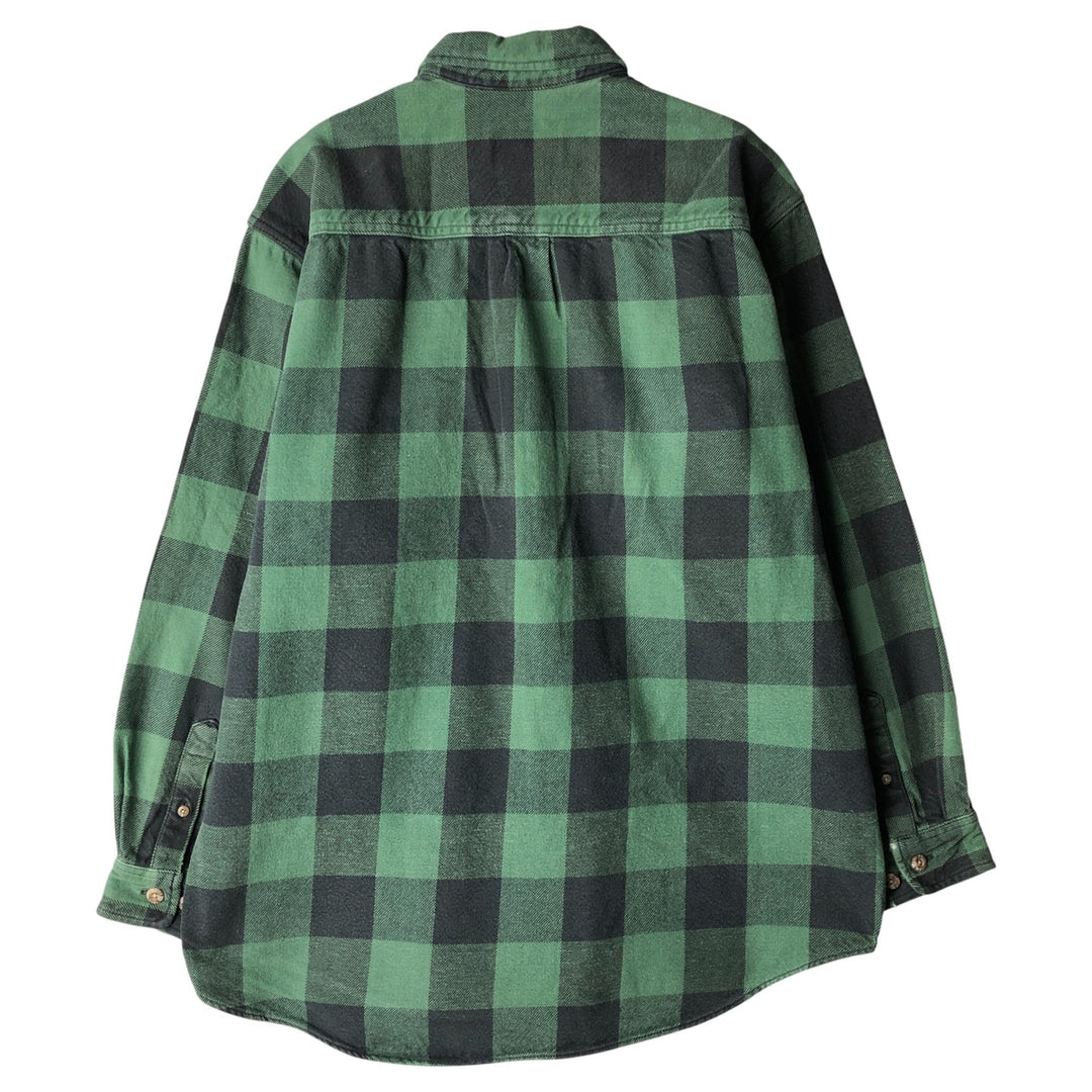 Field and Stream Buffalo Check Long Sleeve Flannel Check Shirt, Men's XL cotton green type Vintage Second Hand