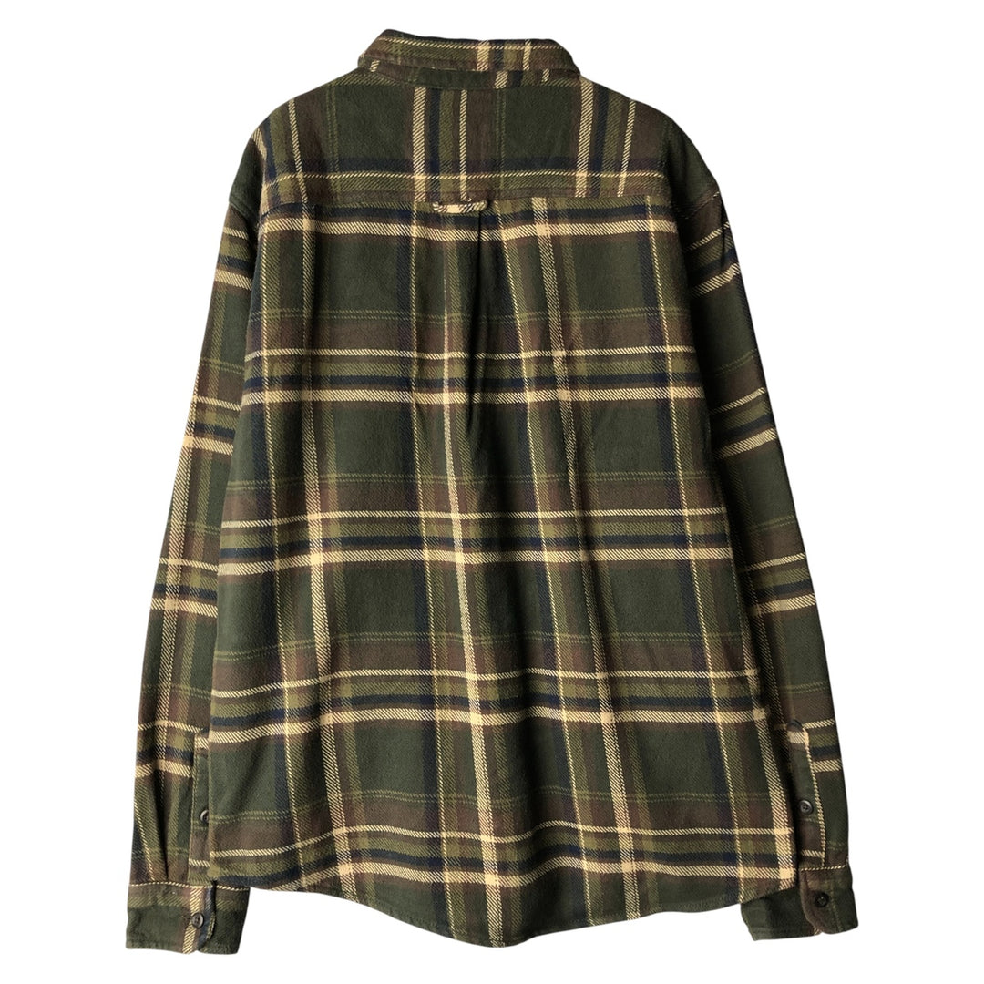ORVIS Long Sleeve Heavy Flannel Check Shirt, Men's XL cotton Green type dark green Vintage Second Hand