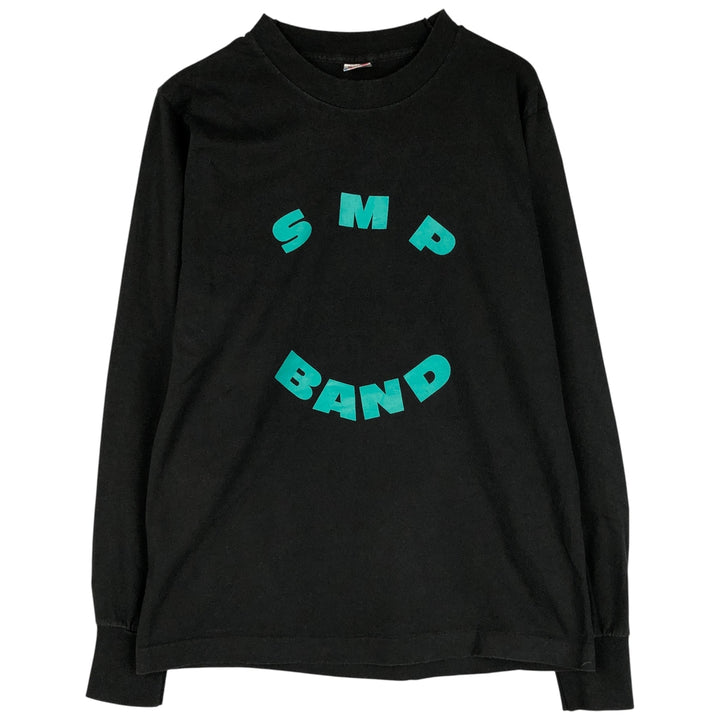 Fruit of the Loom Long Sleeve Band T-Shirt, Made in USA, Men's Size Medium cotton black type Vintage Second Hand