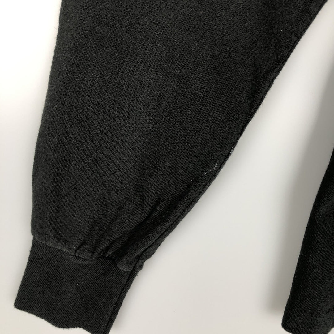 Fruit of the Loom Long Sleeve Band T-Shirt, Made in USA, Men's Size Medium cotton black type Vintage Second Hand