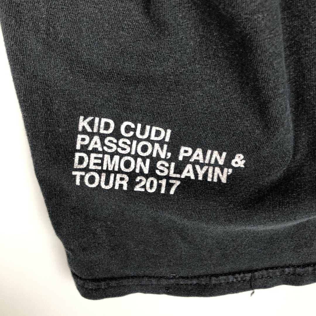 KID CUDI Long Sleeve Band T-Shirt, Men's Size Medium unclear Charcoal Vintage Second Hand