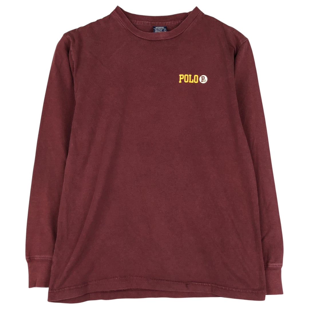 Ralph Lauren POLO by Ralph Lauren long-sleeved T-shirt, men's size L cotton burgundy type Vintage Second Hand