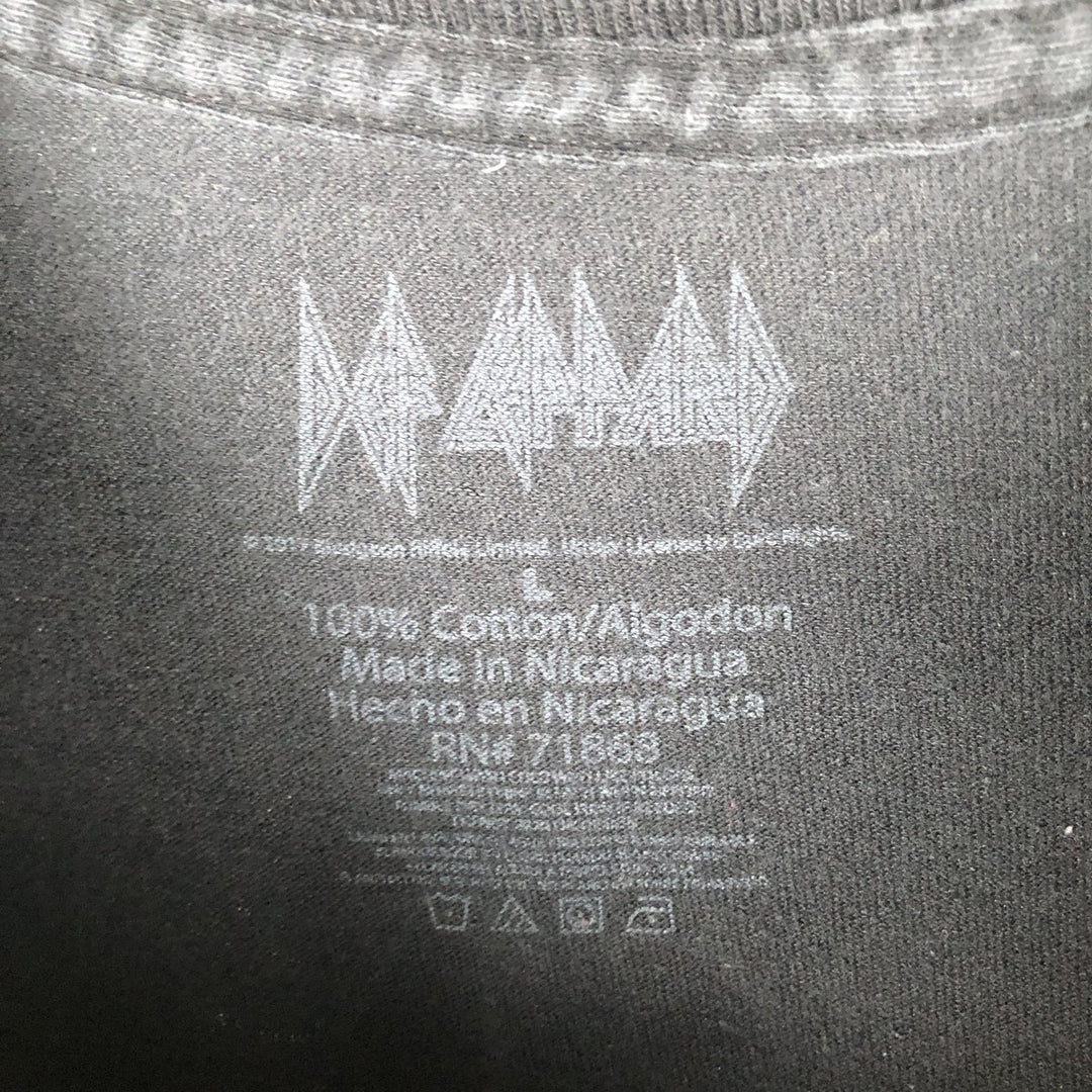 DEF LEPPARD Long Sleeve Band T-Shirt, Men's Size L cotton black type Vintage Second Hand