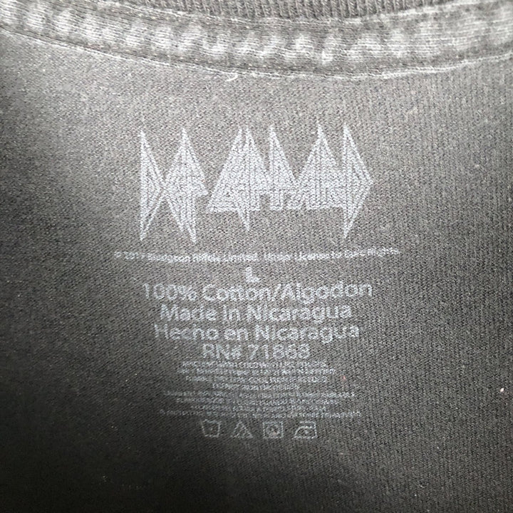 DEF LEPPARD Long Sleeve Band T-Shirt, Men's Size L cotton black type Vintage Second Hand