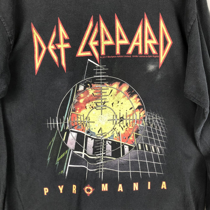 DEF LEPPARD Long Sleeve Band T-Shirt, Men's Size L cotton black type Vintage Second Hand