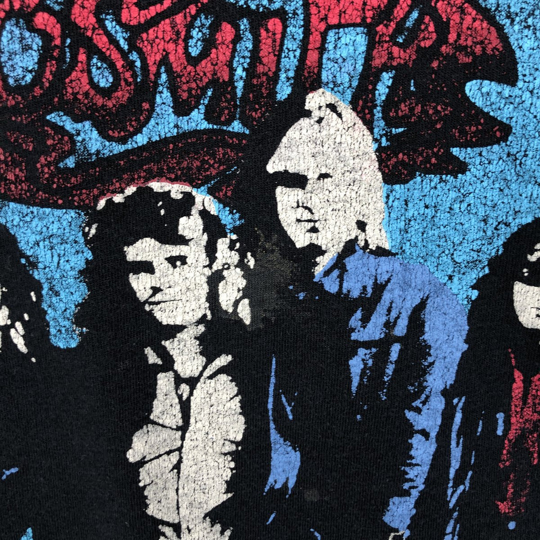 AEROSMITH Aerosmith Rock Long T-Shirt, Band Tee, Men's Size Small unclear black type Vintage Second Hand