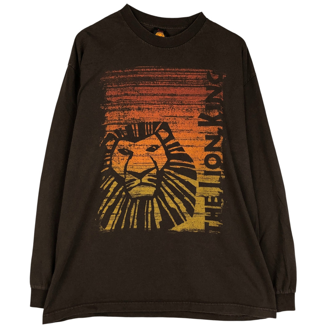 90s-00'S Disney THE LION KING Long Sleeve T-Shirt, Men's XL, Vintage cotton brown type Vintage Second Hand