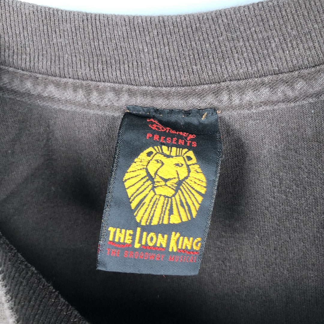 90s-00'S Disney THE LION KING Long Sleeve T-Shirt, Men's XL, Vintage cotton brown type Vintage Second Hand