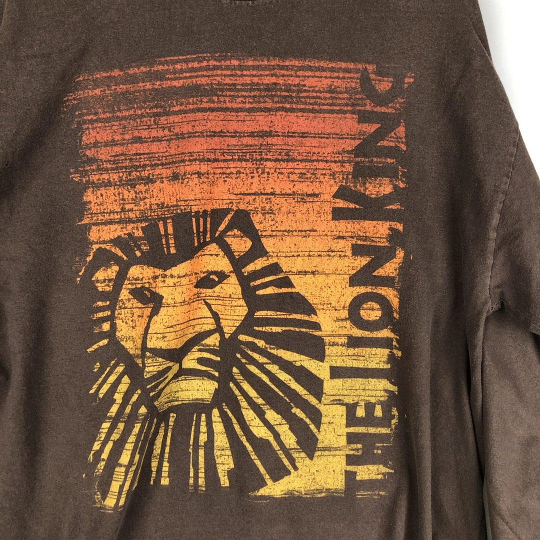 90s-00'S Disney THE LION KING Long Sleeve T-Shirt, Men's XL, Vintage cotton brown type Vintage Second Hand