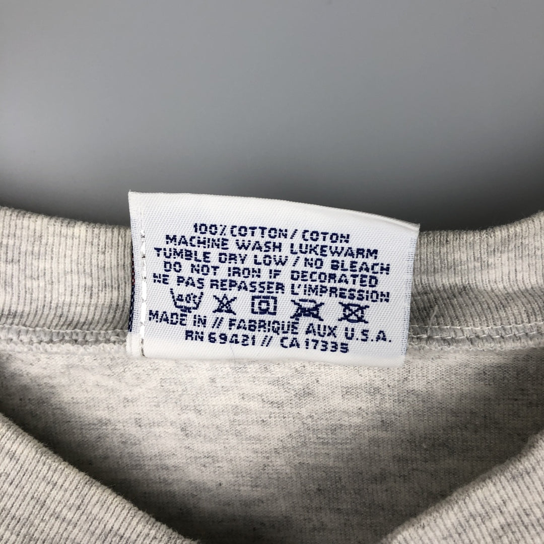 90'S Reebok Henley-neck long-sleeved T-shirt, Made in USA, Men's XL, Vintage cotton gray type Vintage Second Hand