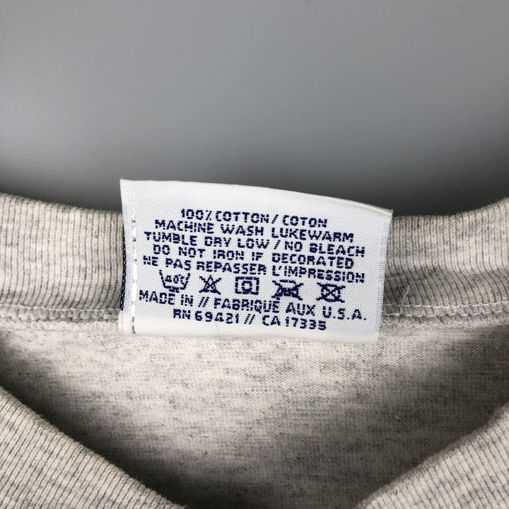 90'S Reebok Henley-neck long-sleeved T-shirt, Made in USA, Men's XL, Vintage cotton gray type Vintage Second Hand