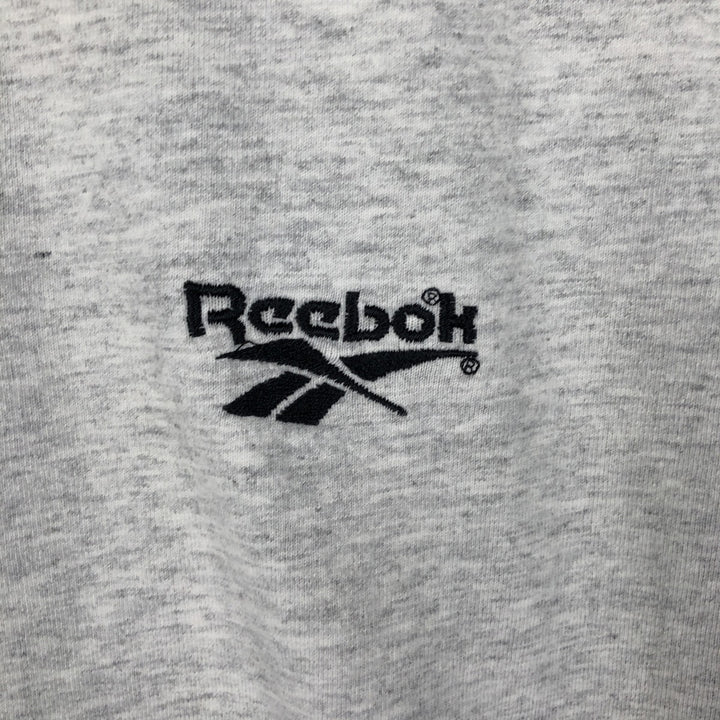 90'S Reebok Henley-neck long-sleeved T-shirt, Made in USA, Men's XL, Vintage cotton gray type Vintage Second Hand