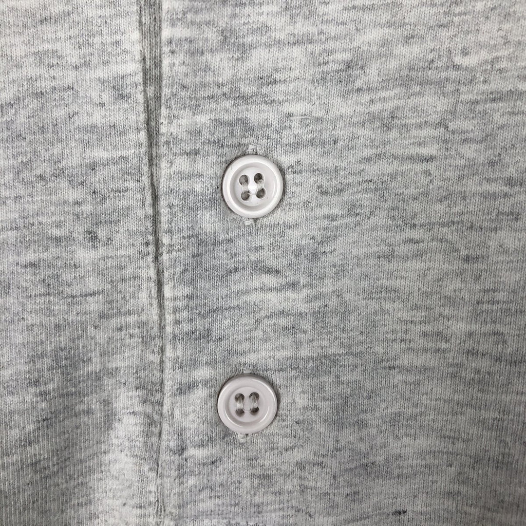 90'S Reebok Henley-neck long-sleeved T-shirt, Made in USA, Men's XL, Vintage cotton gray type Vintage Second Hand