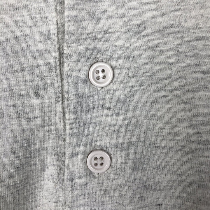 90'S Reebok Henley-neck long-sleeved T-shirt, Made in USA, Men's XL, Vintage cotton gray type Vintage Second Hand