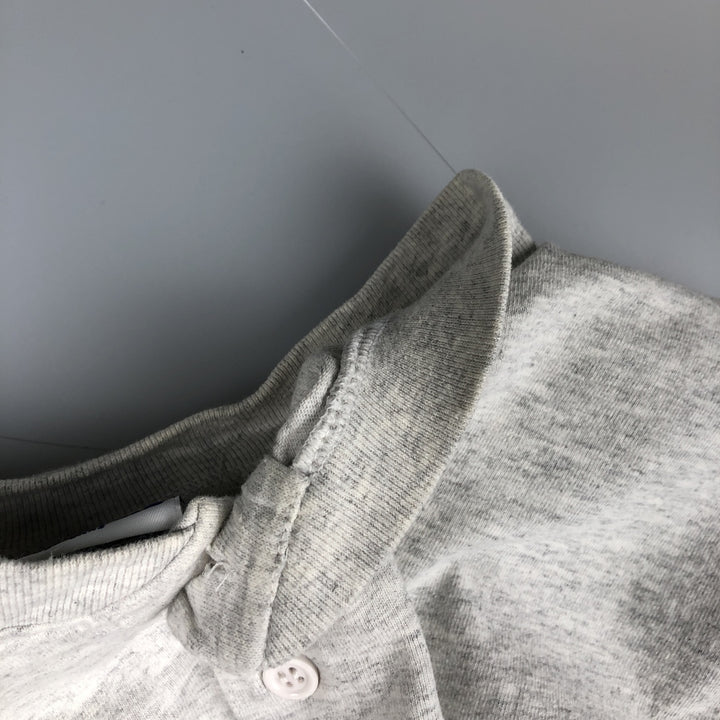 90'S Reebok Henley-neck long-sleeved T-shirt, Made in USA, Men's XL, Vintage cotton gray type Vintage Second Hand