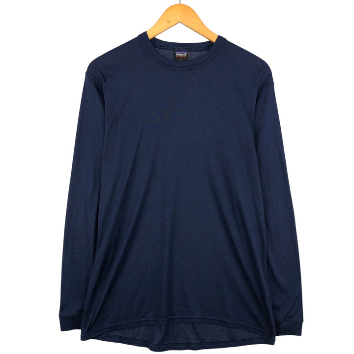 Vintage Patagonia Capilene long-sleeved T-shirt from the 1990s, made in the USA, men's size L polyester navy blue type Vintage Second Hand