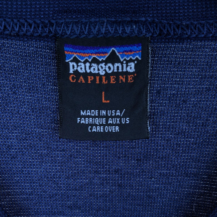 Vintage Patagonia Capilene long-sleeved T-shirt from the 1990s, made in the USA, men's size L polyester navy blue type Vintage Second Hand