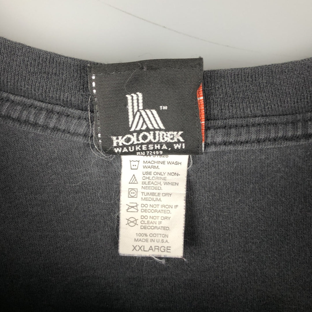 Harley-Davidson Eagle Pattern Motorcycle Long Sleeve T-Shirt, Made in USA, Men's XXL cotton Charcoal Vintage Second Hand