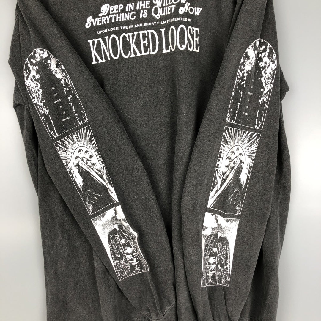 Knocked Loose Long Sleeve Band T-Shirt, Men's Size L unclear black type Vintage Second Hand