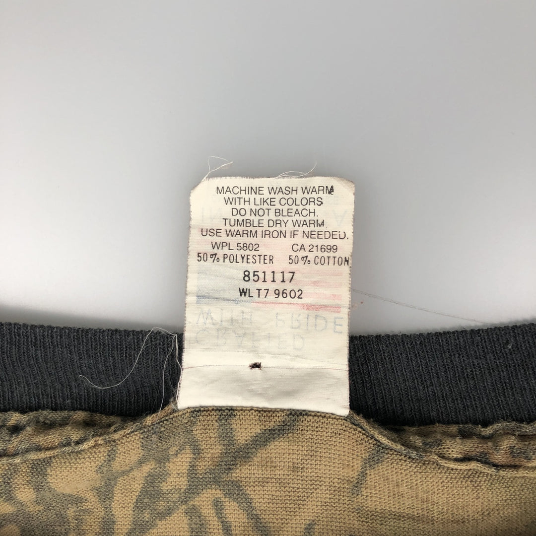 Vintage 1990'S Realtree Camo Camo Long Sleeve T-Shirt, Made in USA, Men's Size XXL polyester Khaki type Vintage Second Hand