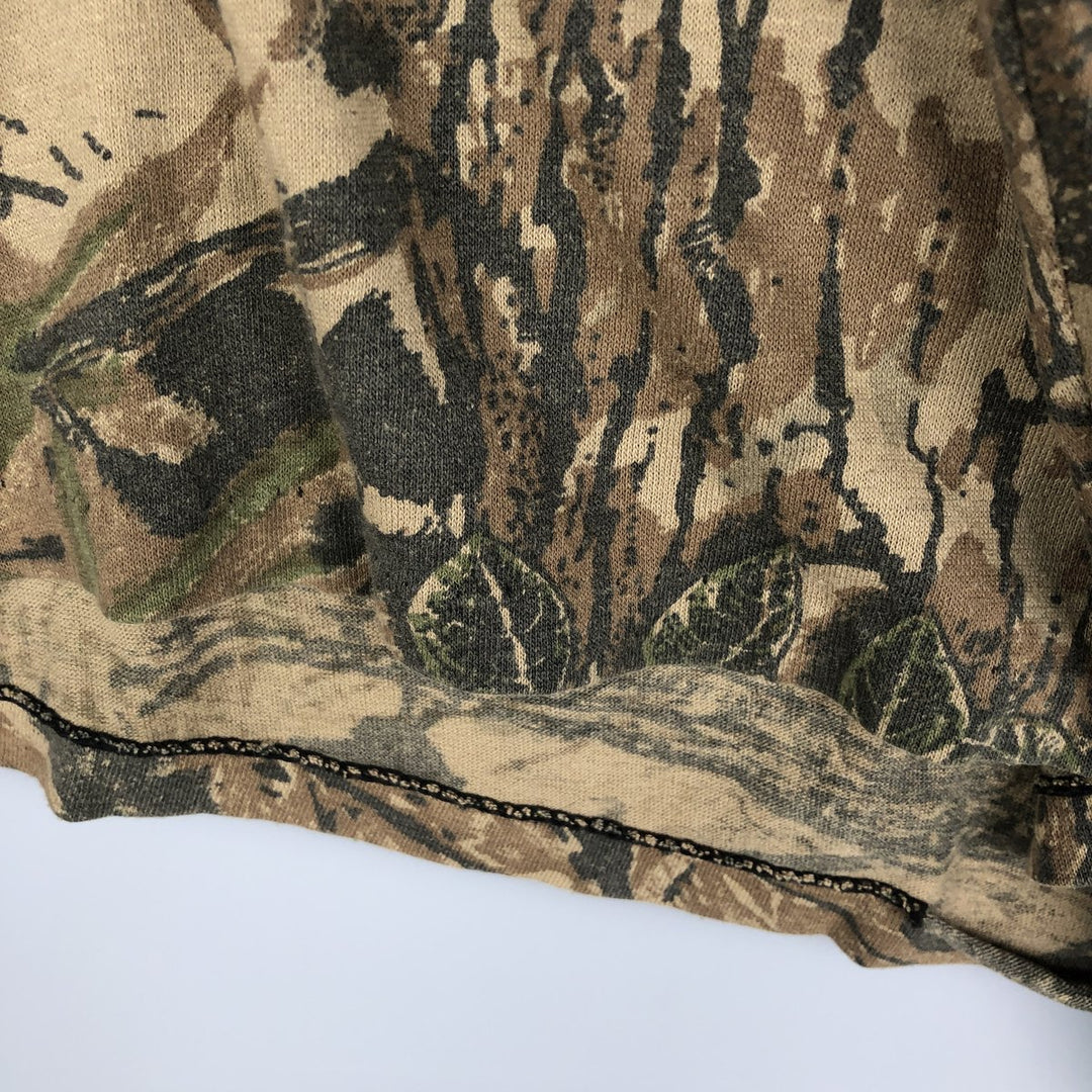 Vintage 1990'S Realtree Camo Camo Long Sleeve T-Shirt, Made in USA, Men's Size XXL polyester Khaki type Vintage Second Hand
