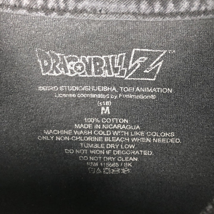Dragon Ball Z Vegeta Character Print Long Sleeve T-Shirt, Men's Size Medium cotton black type Vintage Second Hand