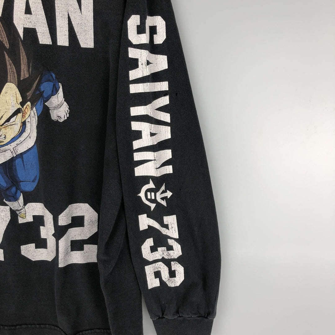 Dragon Ball Z Vegeta Character Print Long Sleeve T-Shirt, Men's Size Medium cotton black type Vintage Second Hand