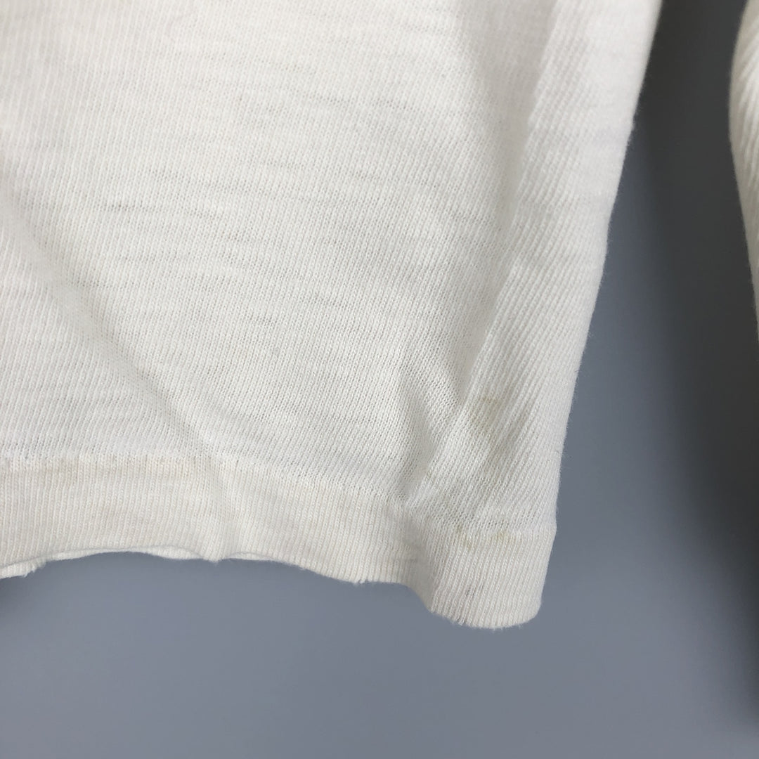 Vintage 1980'S Hanes BEEFY-T Blue Tag Long Sleeve T-Shirt, Made in USA, Men's Size XL cotton ivory Vintage Second Hand