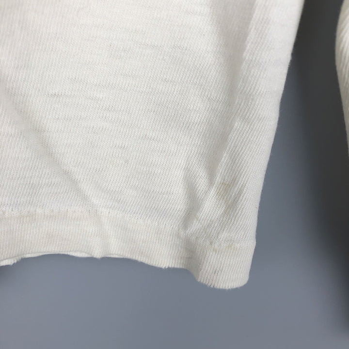 Vintage 1980'S Hanes BEEFY-T Blue Tag Long Sleeve T-Shirt, Made in USA, Men's Size XL cotton ivory Vintage Second Hand