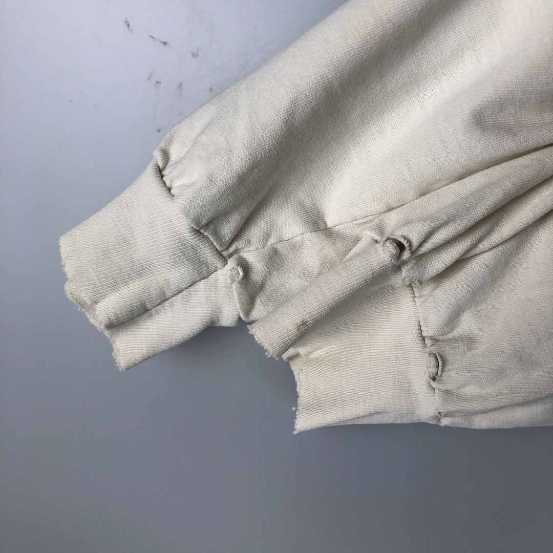 Vintage 1980'S Hanes BEEFY-T Blue Tag Long Sleeve T-Shirt, Made in USA, Men's Size XL cotton ivory Vintage Second Hand