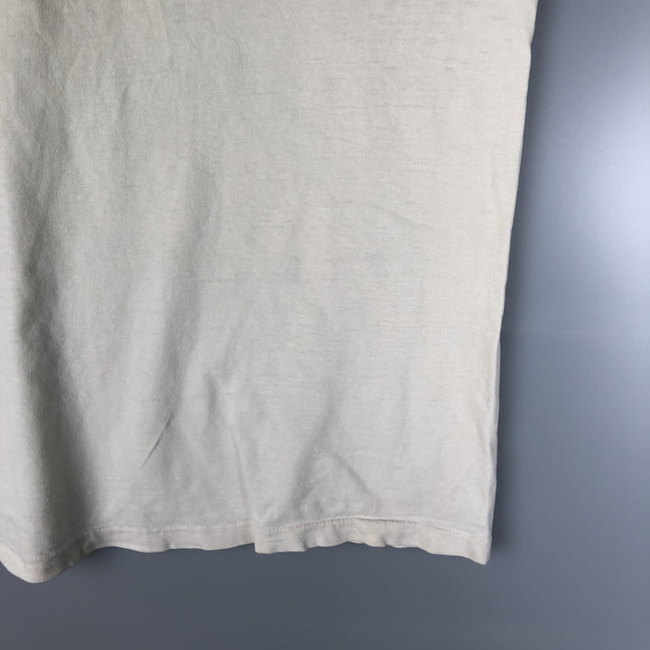 Vintage 1980'S Hanes BEEFY-T Blue Tag Long Sleeve T-Shirt, Made in USA, Men's Size XL cotton ivory Vintage Second Hand