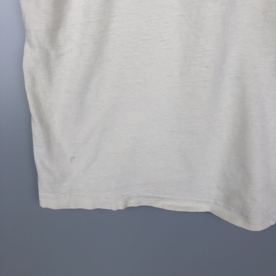 Vintage 1980'S Hanes BEEFY-T Blue Tag Long Sleeve T-Shirt, Made in USA, Men's Size XL cotton ivory Vintage Second Hand