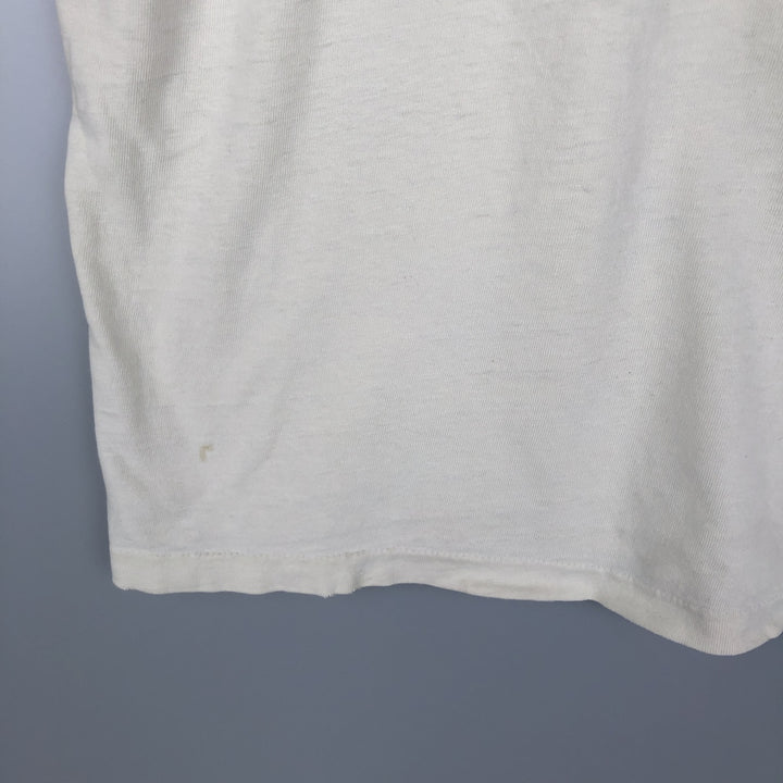 Vintage 1980'S Hanes BEEFY-T Blue Tag Long Sleeve T-Shirt, Made in USA, Men's Size XL cotton ivory Vintage Second Hand