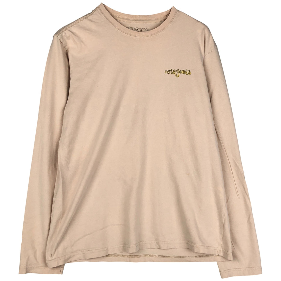 Patagonia Organic Cotton Long Sleeve T-Shirt, Men's Medium cotton Beige type Vintage Second Hand